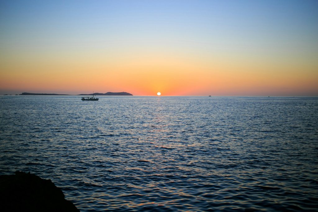 Sunset over the sea i ibiza