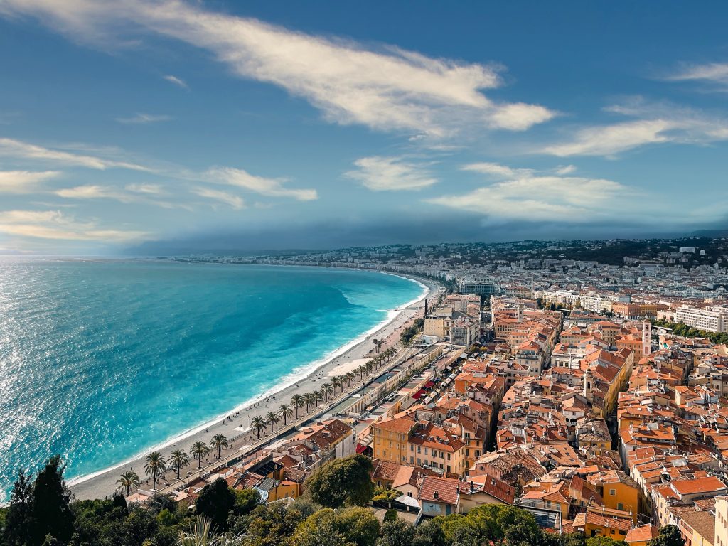 nice, france beach in summer