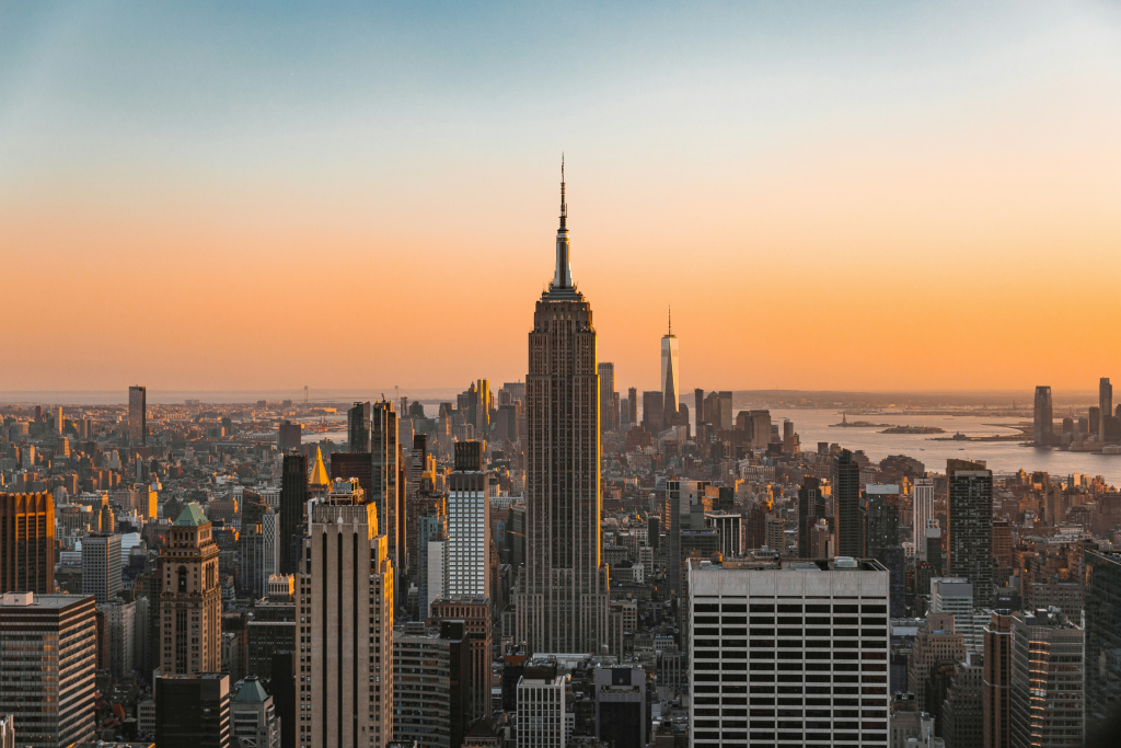 empire state building in new york at dusk