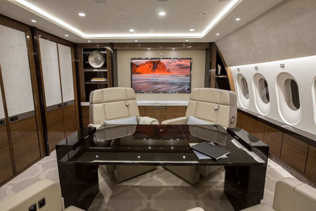 office space on a luxury jet